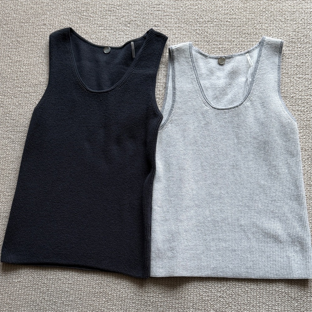 Margaret O'Leary Black and Gray Tank Tops